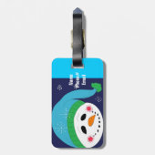 ブルーハット雪だるま ラゲッジタグ (裏面縦)