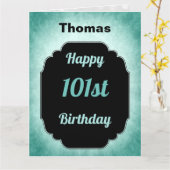 ブルーハッパーソナライズされたピー101st誕生日 カード (黄色い花)