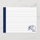 ブルーハッピーキャットパーソナライズされたレシピカード ポストカード (裏面)