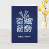 ブルーハッピーバースデーはギフトボックス付きの少年カードをメンズ カード (黄色い花)