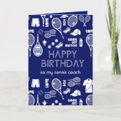 ブルーハッピーバースデー🎾テニス💙🤍 カード (正面)