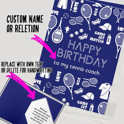 ブルーハッピーバースデー🎾テニス💙🤍 カード