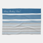 ブルーハッピーバースデー姉妹 キッチンタオル (横)