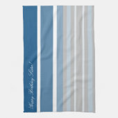 ブルーハッピーバースデー姉妹 キッチンタオル (縦)