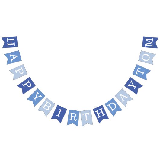 ブルーハッピーバースデー3レターネームボーイマントム バンティングフラッグ (全)