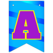 ブルーハッピーバースデー |編集可能 バンティングフラッグ (第2の旗)