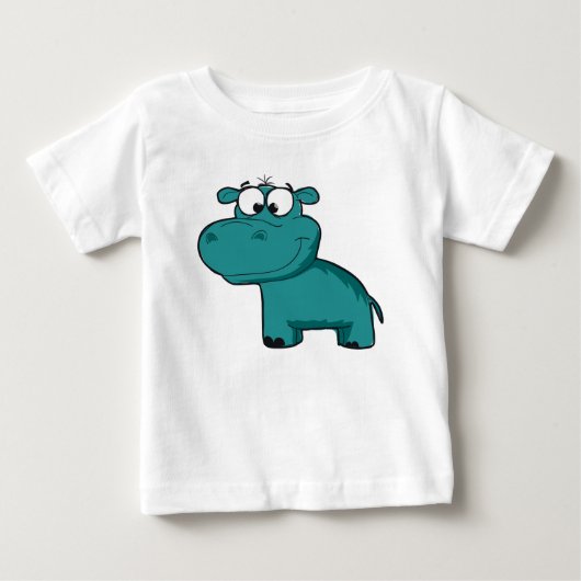 ブルーハッピーヒッポ ベビーTシャツ (正面)