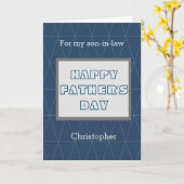 ブルーハッピーファーザーの義理の息子 カード (黄色い花)