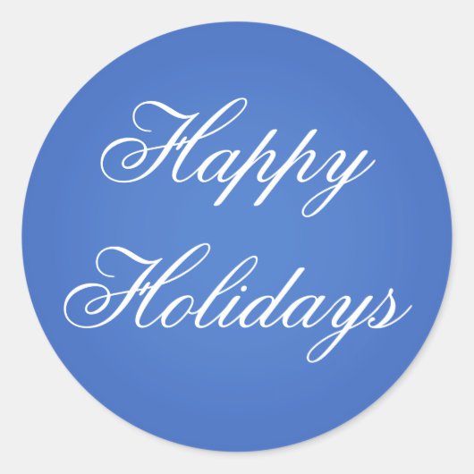 ブルーハッピーホリデーズクリスマス封筒用シール ラウンドシール (正面)