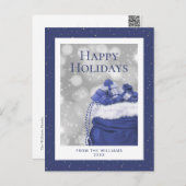 ブルーハッピーホリデーズスタークリスマスギフト シーズンポストカード (正面/裏面)