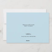 ブルーハッピーホリデーズファミリーフォトクリスマス シーズンカード (裏面)