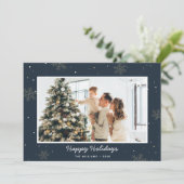 ブルーハッピーホリデーズファミリーフォトスノーフレーク シーズンカード (スタンド正面)