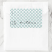 ブルーハッピー顔ギフトラベル 長方形シール (バッグ)