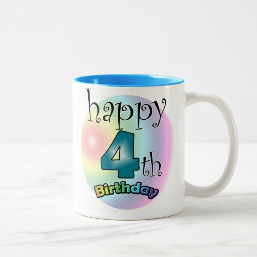 ブルーハッピー4th誕生日 ツートーンマグカップ (右)
