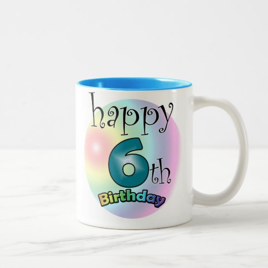 ブルーハッピー6th誕生日 ツートーンマグカップ (右)