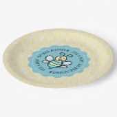 ブルーハニービー少年の赤ちゃんシャワー ペーパープレート (アングル)