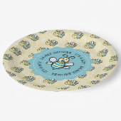ブルーハニービー少年の赤ちゃんシャワー ペーパープレート (アングル)