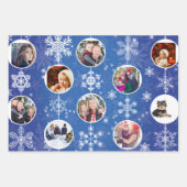 ブルーハヌエレガントカファミリー思い出写真 ラッピングペーパーシート (正面3)