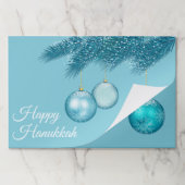 ブルーハヌカーオーナメントランチョンマット紙パッド ペーパーパッド (折り畳み)