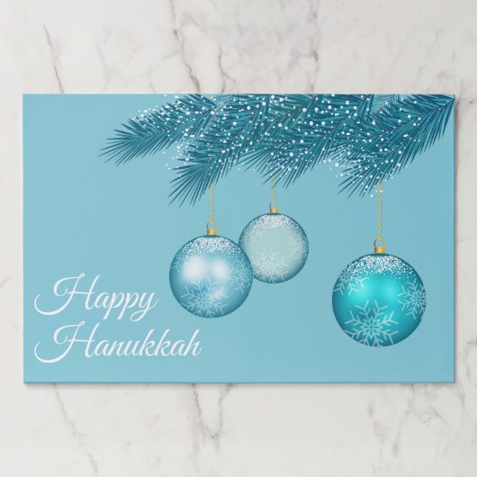 ブルーハヌカーオーナメントランチョンマット紙パッド ペーパーパッド (正面)