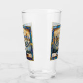 ブルーハヌカー（ユダヤ教）メノラー タンブラーグラス (左)