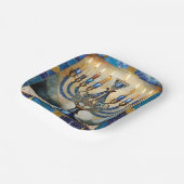 ブルーハヌカー(ユダヤ教)メノラー ペーパープレート (傾斜あり)