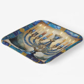 ブルーハヌカー（ユダヤ教）メノラー ペーパープレート (傾斜あり)