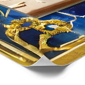 ブルーハヌカー（ユダヤ教）メノラー ポスター (角)