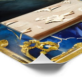 ブルーハヌカー（ユダヤ教）メノラー ポスター (コーナー)