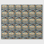 ブルーハヌカー（ユダヤ教）メノラー ラッピングペーパー (フラット)