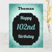 ブルーハパーソナライズされたピー102番誕生日 カード (黄色い花)
