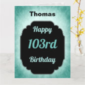 ブルーハパーソナライズされたピー103rd誕生日 カード (黄色い花)