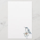 ブルーハミングバードオンシャスタデイジー 便箋 (正面)