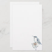 ブルーハミングバードオンシャスタデイジー 便箋 (正面/裏面)