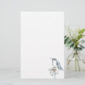 ブルーハミングバードオンシャスタデイジー 便箋 (スタンド正面)