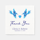 ブルーハミングバードボホメキシ結婚コペーパーナプキン スタンダードカクテルナプキン (正面)