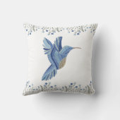 「ブルーハミングバード刺繍入りの引っ越し祝いパーティープレゼント クッション (裏面)