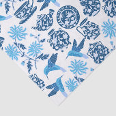 ブルーハミングバード&フラワーズティッシュペーパー 薄葉紙 (詳細)