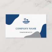 ブルーハモダンウスのロ実在ゴエステート不動産仲介業者ネイビー 名刺 (正面)