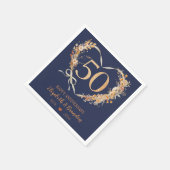 ブルーハモダンピー50周年記念ナ結婚プキンス スタンダードカクテルナプキン (角)