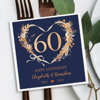 ブルーハモダンピー60周年記念ナ結婚プキンス スタンダードカクテルナプキン