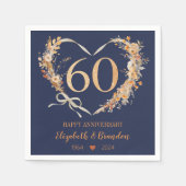 ブルーハモダンピー60周年記念ナ結婚プキンス スタンダードカクテルナプキン (正面)