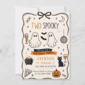 ブルーハロウィンお誕生日パーティー2歳 招待状 (正面)