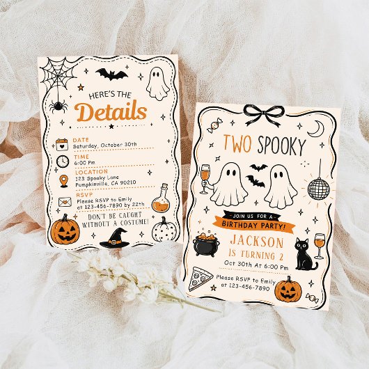ブルーハロウィンお誕生日パーティー2歳 招待状