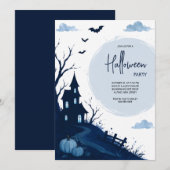 ブルーハロウィンハウスパーティー 招待状 (正面/裏面)