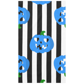ブルーハロウィンハートカボチャストライプ テーブルクロス