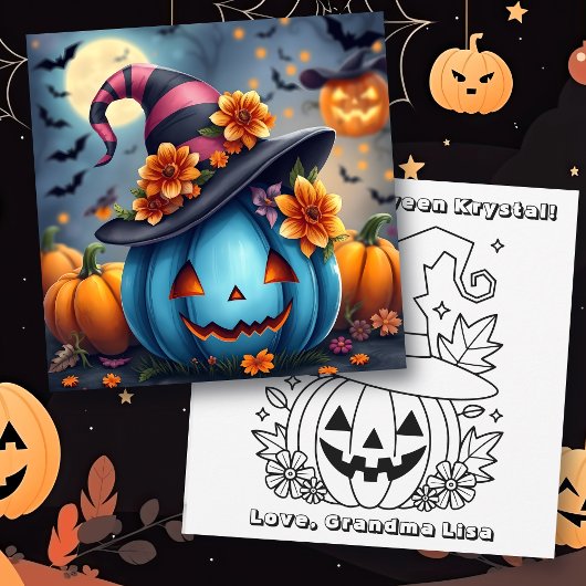 ブルーハロウィンパンプキン+カラーメ カード