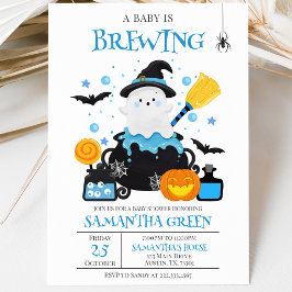 ブルーハロウィンベビーシャワー A Baby is Brewing 招待状