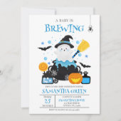 ブルーハロウィンベビーシャワー A Baby is Brewing 招待状 (正面)