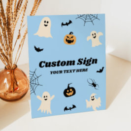 ブルーハロウィン不気味カスタムパーティー 台座サイン